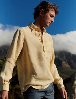 JAEGER Casual Shirts Luxury Pure Linen Overhead Shirt -New In Mens Store SD 10 T62 1209C GA X EC 0