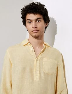 JAEGER Casual Shirts Luxury Pure Linen Overhead Shirt -New In Mens Store SD 10 T62 1209C GA X EC 2