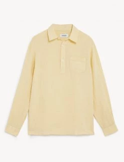 JAEGER Casual Shirts Luxury Pure Linen Overhead Shirt -New In Mens Store SD 10 T62 1209C GA X EC 90