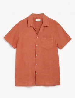 JAEGER Casual Shirts Luxury Pure Linen Revere Shirt -New In Mens Store SD 10 T62 1210C CJ X EC 90