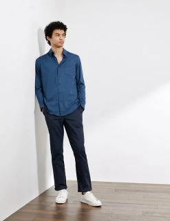 JAEGER Casual Shirts Regular Fit Pure Cotton Jersey Shirt