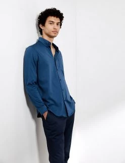 JAEGER Casual Shirts Regular Fit Pure Cotton Jersey Shirt -New In Mens Store SD 10 T62 1225C QQ X EC 1