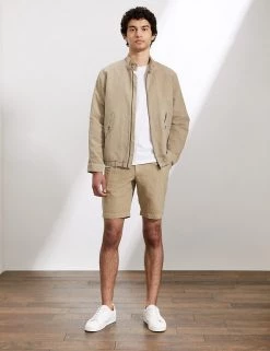 JAEGER Men's Coats & Jackets Linen And Cotton Harrington Jacket