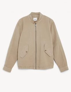 JAEGER Men's Coats & Jackets Linen And Cotton Harrington Jacket 7 JAEGER Men's Coats & Jackets Linen And Cotton Harrington Jacket -New In Mens Store SD 10 T62 1410C SS X EC 90