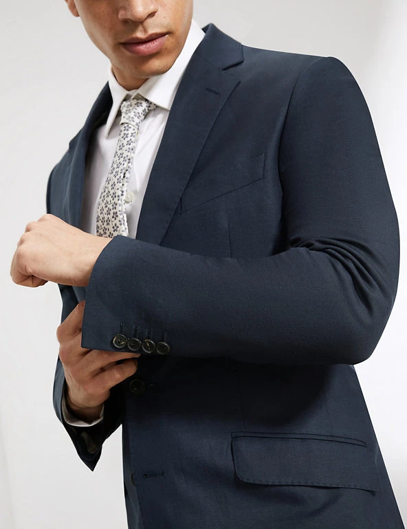 JAEGER Men's Coats & Jackets Tailored Fit Silk And Linen Jacket 4 JAEGER Men's Coats & Jackets Tailored Fit Silk And Linen Jacket - Image 4