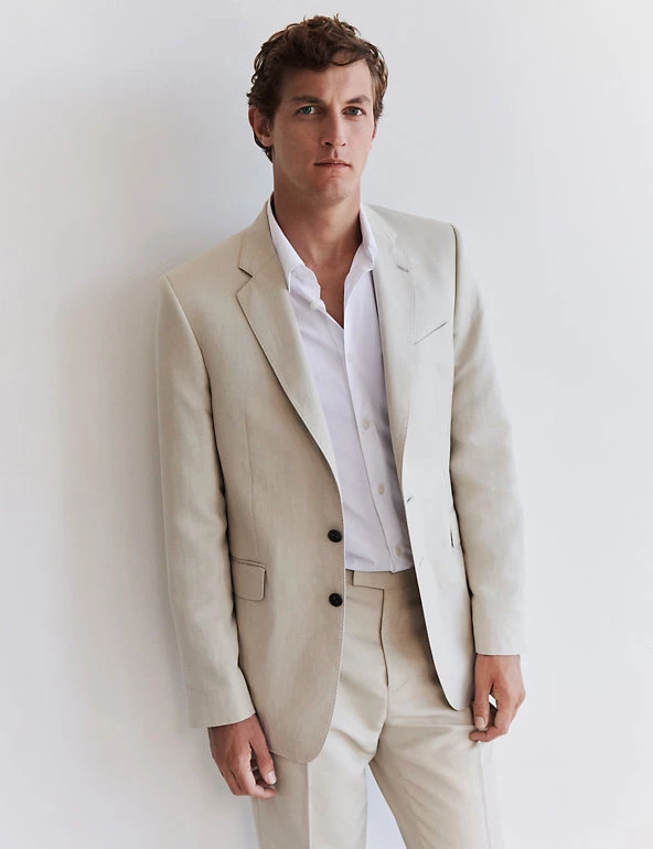 JAEGER Men's Coats & Jackets Tailored Fit Silk And Linen Jacket 8 JAEGER Men's Coats & Jackets Tailored Fit Silk And Linen Jacket - Image 8