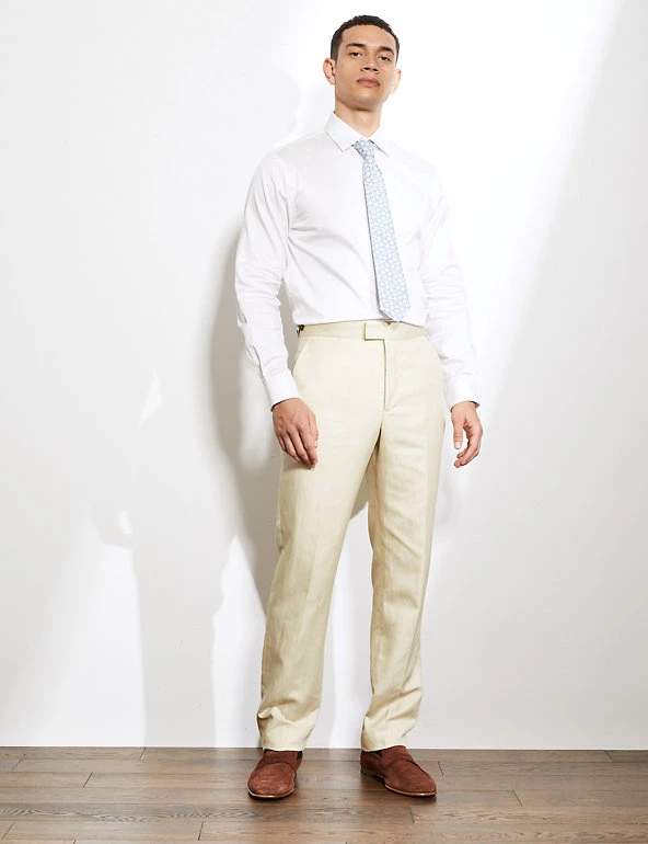 JAEGER Smart Trousers Tailored Fit Silk And Linen Trousers 8 JAEGER Smart Trousers Tailored Fit Silk And Linen Trousers - Image 8