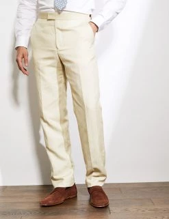 JAEGER Smart Trousers Tailored Fit Silk And Linen Trousers 23 JAEGER Smart Trousers Tailored Fit Silk And Linen Trousers -New In Mens Store SD 10 T62 2810C SS X EC 1