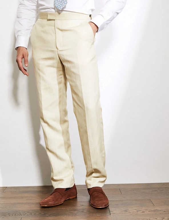 JAEGER Smart Trousers Tailored Fit Silk And Linen Trousers 10 JAEGER Smart Trousers Tailored Fit Silk And Linen Trousers - Image 10