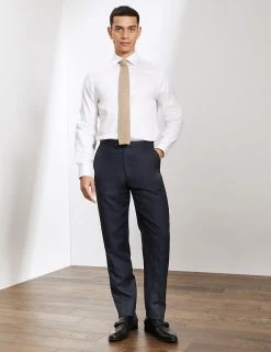 JAEGER Smart Trousers Slim Fit Silk And Linen Trousers -New In Mens Store SD 10 T62 2822C F0 X EC 0