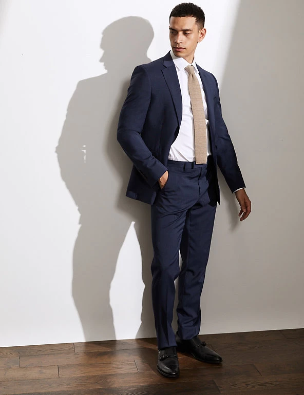 JAEGER Men's Coats & Jackets Slim Fit Pure Wool Bi-Stretch Jacket 3 JAEGER Men's Coats & Jackets Slim Fit Pure Wool Bi-Stretch Jacket - Image 3