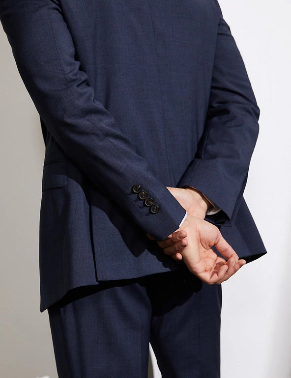 JAEGER Men's Coats & Jackets Slim Fit Pure Wool Bi-Stretch Jacket 4 JAEGER Men's Coats & Jackets Slim Fit Pure Wool Bi-Stretch Jacket - Image 4