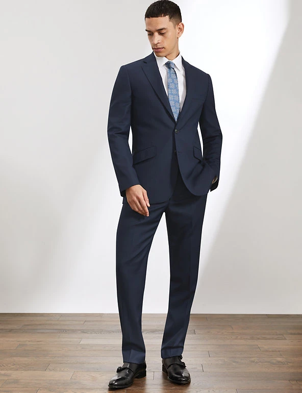 JAEGER Smart Trousers Tailored Fit Pure Wool Birdseye Trousers 6 JAEGER Smart Trousers Tailored Fit Pure Wool Birdseye Trousers - Image 6