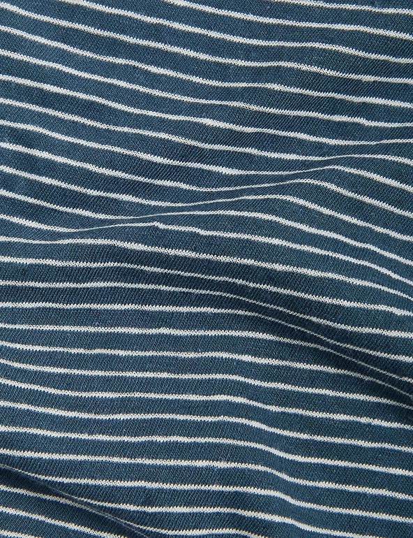 JAEGER Men's Polo Shirts Cotton Rich Striped Polo Shirt With Linen 6 JAEGER Men's Polo Shirts Cotton Rich Striped Polo Shirt With Linen - Image 6